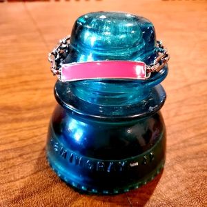 3/$30 NWT Vintage Lia Sophia Chain ID Style Hot Pink Enamel Costume Jewelry
